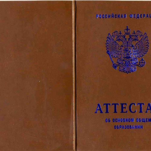 Аттестат об основном общем образовании от 2007 по 2009